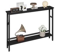 Mesa de control Garvee, consola de entrada 100 x 15 x 80 cm, mesa auxiliar estrecha con estante abierto, estante de comedor slim en el salón, pasillo, entrada, cocina