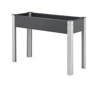 Mesa de cultivo beverwijk aluminio wpc 100 x 40 x 75 cm gris oscuro [en.casa]