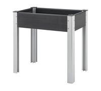 Mesa de cultivo beverwijk aluminio wpc 75 x 40 x 75 cm gris oscuro [en.casa]