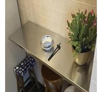 Mesa de desayuno para cocina, mesa plegable montada en la pared, escritorio de ordenador de acero inoxidable cepillado, estación de trabajo, mesa de comedor de hoja abatible(L100xW40cm/L39xW16in)