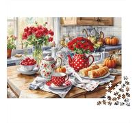 Mesa de Desayuno Rompecabezas de Papel Arte Mural Premium 1000 Piezas para Adultos Papel Grueso Educativo Hora del té Puzzle de Papel Regalo de relajación Social 70x50cm/1000pcs