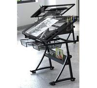 Mesa de dibujo ajustable en altura, versátil escritorio para manualidades con almacenamiento, mesa de arte grande para oficina en casa, ideal para diseñadores, arquitectos y artistas