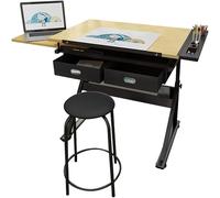 Mesa de dibujo ajustable para adultos, escritorio de arte de arce para manualidades y diseño, versátil espacio de trabajo para oficina en casa, ideal para proyectos creativos y dibujo