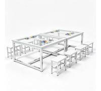 Mesa de dibujo de vidrio templado, mesa de pintura para jardín de infantes, actividad multiusos para guardería, centro de educación temprana, estudio de formación