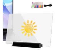 Mesa de dibujo iluminada para niños - con pluma de 12 colores borrable portátil RGB luz | Luz de lectura para libros | Para niños uso nocturno en casa escuela arte dibujo colores tablero de exhibición