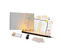 Mesa de dibujo LED alimentada por USB, 7 colores RGB, luz modificable, 15 x 15 cm, cara grande para juegos de simulación, baraja de viaje y donaciones, LED borrable