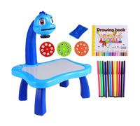 Mesa de Dibujo para Niños Azul de Plástico Proyector | Tablero de Dibujo de Escritura, Proyector de Dibujos para Pintar, Decoracion Colegio