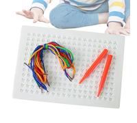 Mesa de dibujo para tejido de cuerdas - Mesa para cuerdas para costuras trenzadas 19 x 29 x 2 cm ? Hilo de cuentas para mesa de tejer, desarrollo de habilidades motrices, juguete de bordado pre