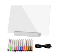 Mesa de dibujo - Pizarra borrable en seco RGB, Luz plana para leer y dibujar para niños, Diseño iluminado con colores vivos, Pizarras portátiles con bolígrafo de 12 colores, Accesorio diverten