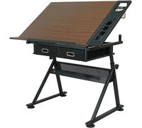 Mesa de Ding ajustable con parte superior inclinada y 2 Sto Ders - Versátil arte y escritura Worpace en marrón - ideal para ding, bocetos, lectura y proyectos creativos