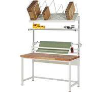 Mesa de embalaje completa, serie 8000 RAU, set 2 con estante de varios niveles, dispositivo de corte, unidad portabobinas