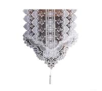 Mesa de encaje blanco elegante poliéster bordado malla mantel para comedor escritorio decoración té fiesta hogar adorno 35 cm ancho (35 x 180 cm)