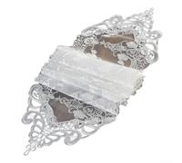 Mesa de encaje para corredor, diseño floral bordado blanco, mezcla de algodón de poliéster, decoración elegante para boda, comedor, 26 x 70 cm