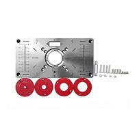 Mesa de Enrutador Geevorks de Aluminio - Placa de Inserción para Fresadora, Bancos de Carpintería, Modelos de Fresas, Máquina de Grabado con 4 Anillos
