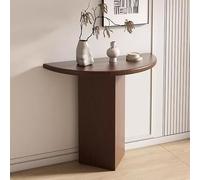 Mesa de Entrada de Madera Maciza,Mesa Consola de Media Luna,Hecho de un material resistente que no se deforma fácilmente,para Sala de Estar, Pasillo, Recibidor y Entrada.(Natural,90*35*80cm)