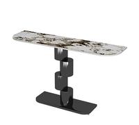 Mesa de entrada industrial con base de metal, consola de almacenamiento de 2 niveles para sala de estar, pasillo, entrada