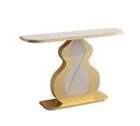 Mesa de entrada para decoración del hogar, mesa de pasillo de pizarra de calabaza de lujo con marco de acero al carbono dorado, mesas de sofá que ahorran espacio para pasillo, dormitorio, sala de