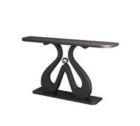 Mesa de entrada para espacios pequeños, diseño de losa de roca de lujo ligero, marco de hierro grueso, esquinas redondeadas para pasillo, sala de estar, vestíbulo