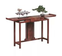 Mesa de Entrada Recibidor con Cajón de Almacenamiento Madera Maciza Mesas de Consola con Diseño de Cabezal Inclinable Mesa Decorativa para Entrada, Salón, Pasillo(120x31x82cm)