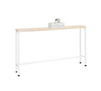SoBuy Consola Recibidor Estrecha Mesa Consola Entrada - Diseño Delgado Que Ahorra Espacio - para Recibidores Pequeños, Pasillos Estrechos - 120x20x65cm Blanco+Natural FSB19-Z