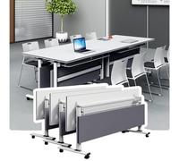 Mesa de entrenamiento modular plegable con ruedas, mesa de conferencias rectangular para salas de reuniones de oficina, espacios de entrenamiento, solución portátil versátil que ahorra espacio