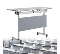 Mesa de entrenamiento móvil, escritorio plegable para sala de conferencias, escritorio móvil para computadora para reuniones, incluye 6 piezas, 140 cm de longitud