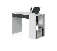 Mesa de escritorio adam blanco artik (blanco mate) - gris grafito 101 x 73 x 50 cm