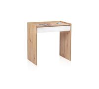 Mesa de escritorio con cajón dess blanco artik (blanco mate) - roble nodi 81,5 x 77 x 40 cm