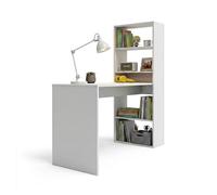 Mesa de escritorio con estantería en blanco artik 120x50 cm cosmic blanco artik (blanco mate) 120 x 71 x 53 cm
