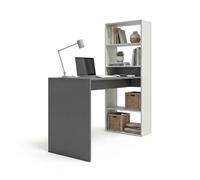 Mesa de escritorio con estantería en blanco artik y gris antracita 120x50 cm cosmic blanco artik (blanco mate) - gris grafito 120 x 71 x 53 cm