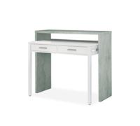 Habitdesign - Mesa de Estudio Extensible, Mesa Ordenador, Escritorio para Hogar u Oficina, Color Blanco Artik, 87,5x98,5x36-70 cm - Modelo Consola