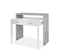 Mesa de escritorio extensible zira blanco artik (blanco mate) - gris cemento 98,5 x 87,5 x 66 cm