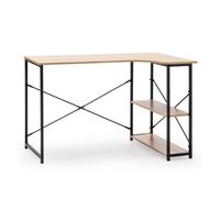 Mesa de escritorio juani 2 estantes negro, estilo industrial, 120 cm