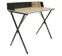 Mesa de escritorio (L x An x Al: 50 x 90 x 85 cm, Negro/Madera)