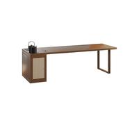 Mesa De Escritorio Para Computadora La larga mesa de trabajo con mesa de té en la oficina del jefe es un mueble moderno y simple de madera maciza adecuado tanto para el hogar como para el negocio