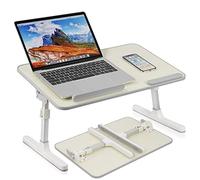 Mesa de escritorio para laptop, mesa de cama ajustable en altura con 4 ángulos ajustables, soporte para laptop para trabajar, leer, comer, mesa plegable para sofá, cama, suelo, se adapta a portátiles