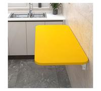 Mesa de escritorio plegable de pared para oficina en casa, garaje y taller, color amarillo (70 x 30 cm), ahorra espacio, versátil y ideal para cocina y comedor