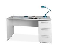 Habitdesign Mesa de Despacho 3 Cajones, Mesa Escritorio, Modelo Stylus, Acabado en Color Blanco Artik, Medidas: 138 (Ancho) x 60 cm (Fondo) x 74 (Alto)