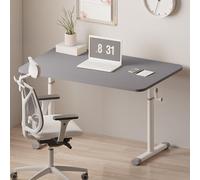 Mesa de estudio ajustable con manivela y soporte de acero al carbono, se puede usar para trabajo de oficina, colocar una computadora de escritorio para jugar, hacer tareas y leer libros Gray 120cm
