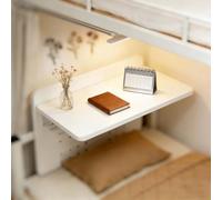 Mesa de estudio plegable for colgar en la cama. Se monta en la pared y es ideal for dormitorios, literas superiores e inferiores. Escritorio plegable for espacios pequeños.(White,29.5*11.8*15.7in)