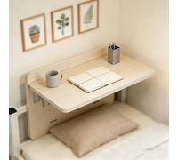 Mesa de estudio plegable for colgar en la cama. Se monta en la pared y es ideal for dormitorios, literas superiores e inferiores. Escritorio plegable for espacios pequeños.(Natural,23.6*11.8*15.7in)