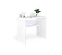 duehome | Mesa Estudio Juvenil con balda Interior, Escritorio Compacto, Mesa PC, Modelo Siku, Acabado en Blanco, Medidas: 90 cm (Largo) x 45,9 cm (Ancho) x 77 cm (Alto)