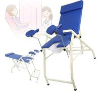 Mesa de Examen ginecológico, Cama de Operaciones de ginecología Plegable portátil, Silla de enfermería para Pacientes ambulatorios, Mesa (Blue A)