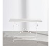 Mesa de exterior de acero beige arcilla para 4 personas 110 cm