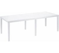 Mesa de Exterior Extensible Rectangular, Made in Italy, Color Blanco, Medidas 150 x 72 x 90 cm (Extensible hasta 220 cm)