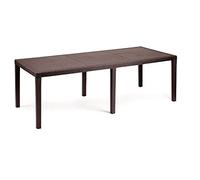Mesa de Exterior Extensible Rectangular, Made in Italy, Color marrón, Medidas 150 x 72 x 90 cm (Extensible hasta 220 cm)