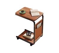 Mesa de extremo en forma de C - soporte para sofá, mesas de sofá pequeños | Tablero de acentos compactos de 2 niveles, mesita de noche portátil para salón dormitorio APARTAMENTO