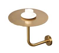 Mesa de extremo redonda, mesa de sofá de acero inoxidable dorada, mesa lateral de acento con marco de forma de metra de metal, mesita de noche moderna, mesa de café para barra de ocio de café