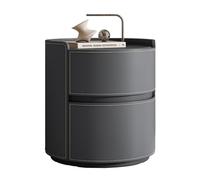 Mesa de fin de semana de madera redonda moderna con 2 cajones pequeños nórdicos pequeños nocturnos para el dormitorio y la sala de estar muebles de almacenamiento de la noche minimalista Solución de