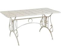 Mesa de hierro forjado desmontable en acabado blanco envejecido 150 x 80 x 77 cm